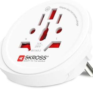 Skross World to Europe Country Travel Adaptor, White